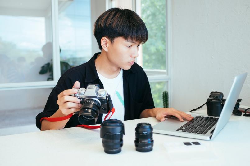 Boy with camera